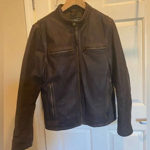 Black Rivet Brown Leather Jacket - Picture 1 of 8